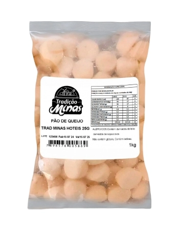 PÃO DE QUEIJO CONGELADO - HOTEIS 25G